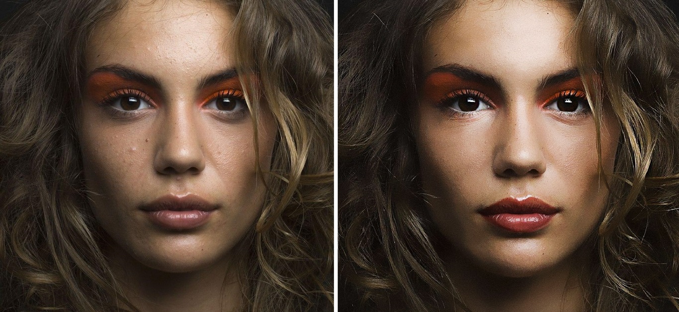 ретушь портрета в фотошопе: до и после